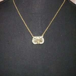 Lucky Brand Owl Face Necklace - Gold